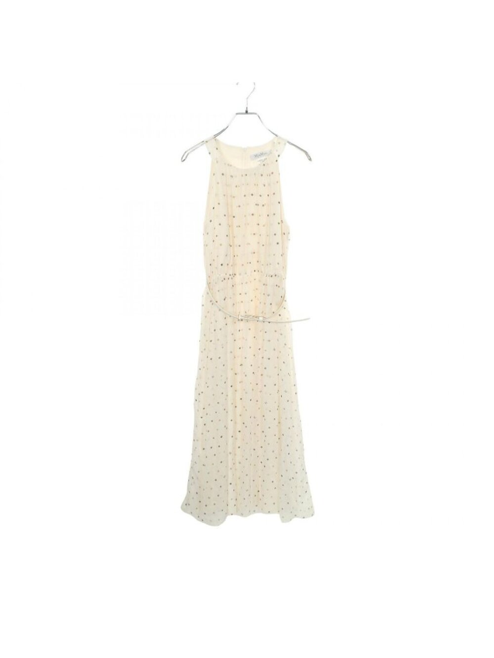 Max Mara Dress Sleeveless Dot Silk